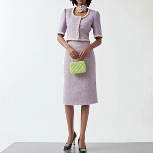 Tweed Midi 2 pcs Skirt Suit